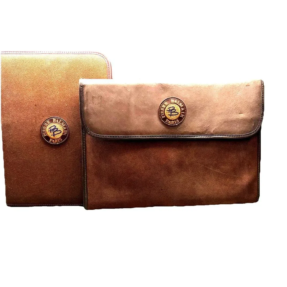 Pierre Balmain Paris Leather Portfolio Bag And Binder RARE Vintage Day Planner??